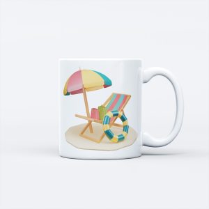 Beach Theme Ceramic Mug - Beach Chair